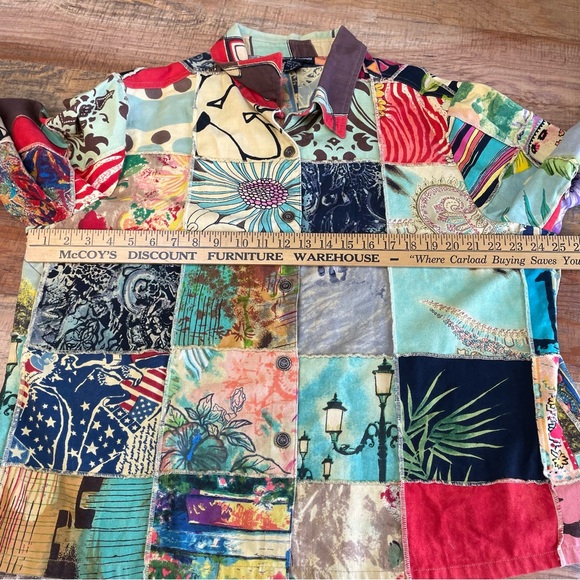 Colorful Patchwork Jean Jacket - Picture 7 of 10